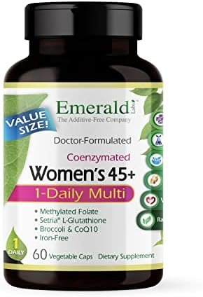 Emerald Labs Women's 45+ 1-Daily Multi - Complete Multivitamin with CoQ10, Vitamin K2, and Calcium for Brain, Heart and Bone Support - 60 Vegetable Capsules