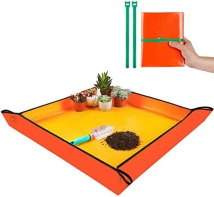 Extra Large Repotting Mat for Indoor Plants Transplanting and Potting Mix Mess Control, 39.5" X 39.5" Portable Gardening Tray Plant Planting Potting Mat Garden Gifts for Women Grandma Birthday Gift