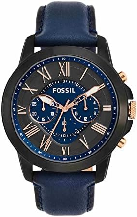 Fossil Grant Men's Watch with Chronograph Display and Genuine Leather or Stainless Steel Band