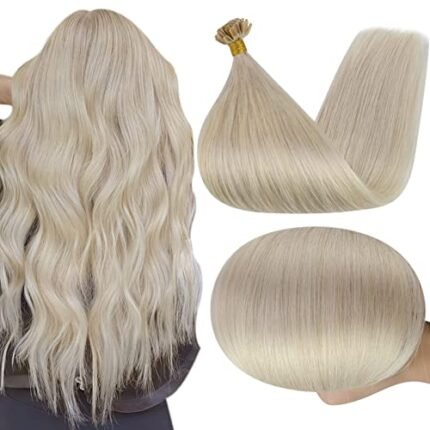 Full Shine Fusion Tip Extensions 18 Inch U Shape Keratin Tips Remy Brazilian Hair Color 60 Platinum Blonde Fusion Extensions U Tip Human Hair Extension 1g Per Strand 50 Gram