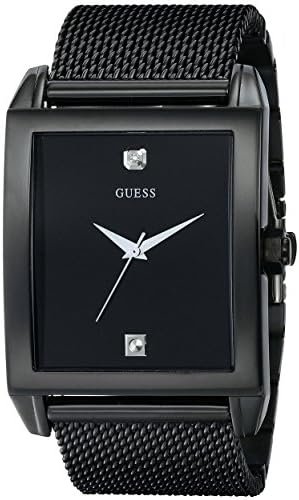 GUESS Men's Rectangular Diamond Accented Watch