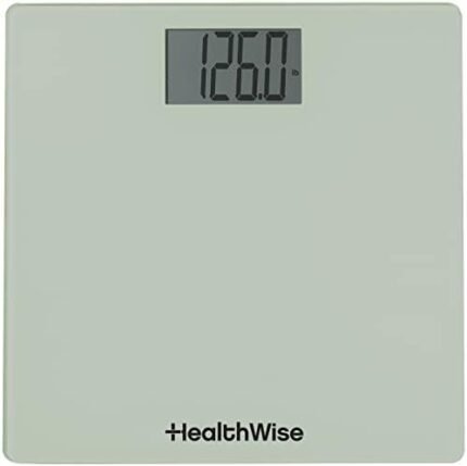 HealthWise Digital Weight Scale | 438 lbs / 199 kg Capacity | Tempered Glass Auto-On | Quick, Accurate Body Weight Measurements | Measurement Modes: LBS, KG or ST