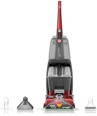 Hoover PowerScrub Deluxe Carpet Cleaner Machine, Upright Shampooer, FH50150NC, Red