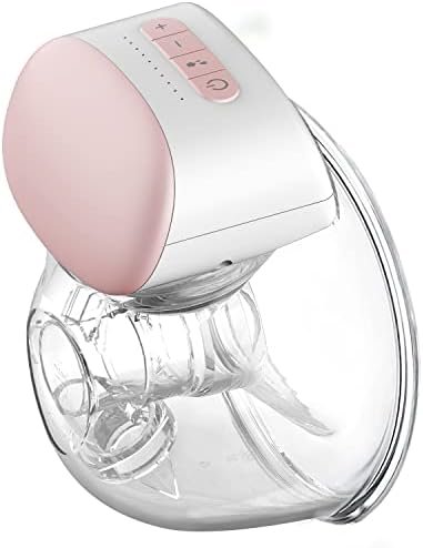 IKARE Wearable Breast Pump Hands Free, Pain Free Portable Electric Breastfeeding Pump with 3 Mode & 10 Levels, Rechargeable Milk Pump for Travel & Home, 24mm/28mm Flange, Super Quiet (Pink)