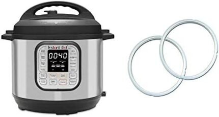 Instant Pot Duo 7-in-1 Electric Pressure Cooker, 8 Quart, 14 One-Touch Programs & Genuine Instant Pot Sealing Ring 2 Pack Clear 8 Quart