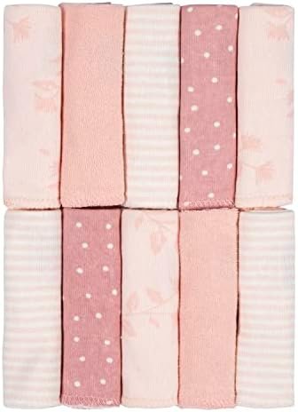 Just Born Boys and Girls Newborn Infant Baby Toddler Soft Bath Baby Washcloth Multi Pack, Vintage Floral, 10 Pack