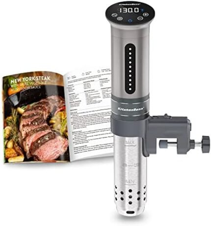 KitchenBoss Sous Vide Cooker Machine | 1100 Watts IPX7 Waterproof Sous-Vide G310/Silver | Water Cooker, Suvee vide machine | Accurate Temperature Control Digital Display | Thermal Immersion Circulator