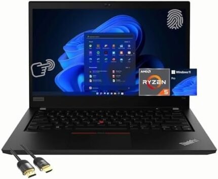 Lenovo ThinkPad T14 Business Laptop, 14" FHD IPS Touchscreen, AMD 6-Core Ryzen 5 Pro 5650U (Beat i7-1265U), 32GB RAM, 1TB SSD, Webcam, WiFi 6, FP Reader, Backlit, USB-C, PDG HDMI Cable, Win 11 Pro