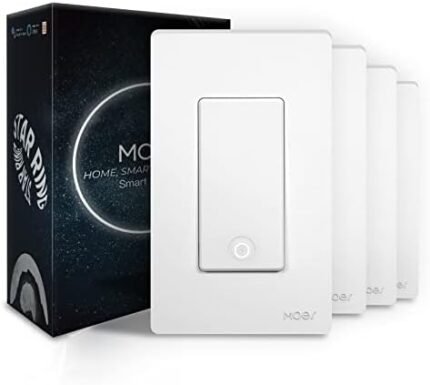 MOES 3 Way Smart Light Switch, 2nd Generation 2.4GHz WiFi Smart Wall Switches, Netural Wire Required, Works with Alexa and Google Home, Smart Life APP Remote Control, No Hub Required White 4 Pack