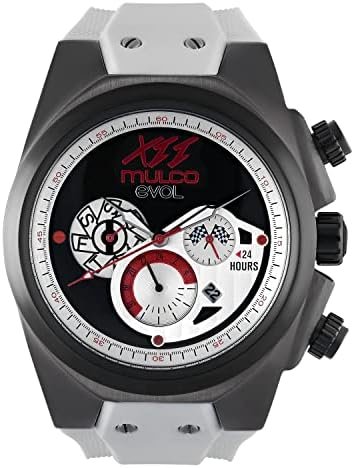 MULCO Kripton Watches Men’s Watch Stainless Steel with Silicone Strap Quartz Chronograph Movement Premium Analog Display, Water Resistant