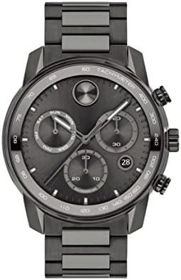 Movado Men's Bold Verso Swiss Quartz Chronograph Watch with Stainless Steel Bracelet, Grey,