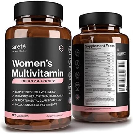 Natural Womens Multivitamin Supplement – 30+ Potent Vitamins, Minerals and Herbs for Women Health, Immune & Female Support, Antioxidant & Energy Blend, 120 Capsules, Easy to Swallow Pills Non-GMO