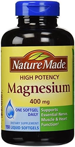 Nature Made High Potency Magnesium 400 mg - 150 Liquid Softgels,(Pack of 2)