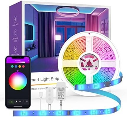 OHMAX Smart LED Strip Lights, 16.4ft RGB Light Compatible with Alexa & Google Home, App Control, Music Sync,Smart Home Decor, WiFi 2.4Ghz