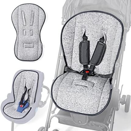 Orzbow Universal Baby Stroller Seat Liners, Reversible Breathable & Soft Newborn Stroller Mat with Air Mesh, 29.5x18'', Multifunctional Baby Cushion Pad for Strollers, Car Seats and High Chairs (Grey)