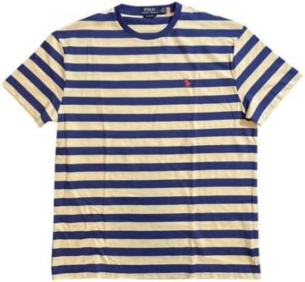 POLO RALPH LAUREN Mens Crew Neck T-Shirt (X-Large, Yellow/Blue)