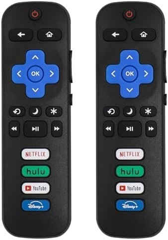 (Pack of 2) Replaced Remote Control Only for Roku TV Compatible with TCL Roku/Hisense Roku/Insignia Roku/JVC Roku/Onn Roku/Philips Roku/RCA Roku/Sharp Roku Series Smart TV (Not for Roku Stick and Box)