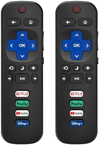 (Pack of 2) Replacement Remote Control Only for Roku TV, Compatible for TCL Roku/Hisense Roku/Onn Roku/Philips Roku Smart TVs(Not for Stick and Box)