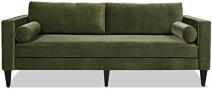 Pemberly Row Modern/Contemporary Lawson Sofa Olive Green Finish