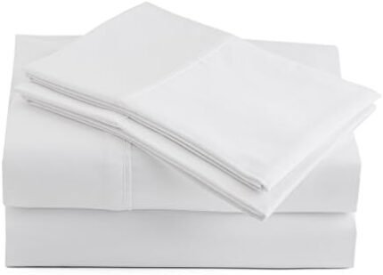 Peru Pima Luxury Bed Sheet Set - 100% Peruvian Pure Cotton - 800 Thread Count - Hotel Quality Sateen - Queen Size - White