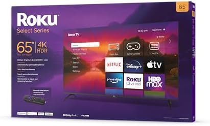 Roku 65" Select Series 4K HDR Smart TV Enhanced Voice Remote, Brilliant 4K Picture, Automatic Brightness, and Seamless Streaming