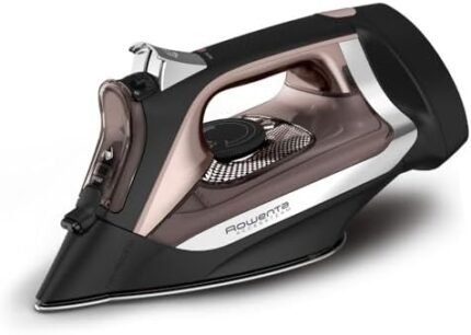 Rowenta Access Stainless Steel Soleplate Steam Iron with Retractable Cord 1725 Watts Powerful Steam Diffusion, Auto-off, Anti-Drip 1725 Watts Portable, Ironing, Garment Steamer DW2459, Black