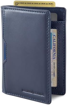 SERMAN BRANDS - Wallets for Men Slim Mens leather RFID Blocking Minimalist Card Front Pocket Bifold Travel Thin