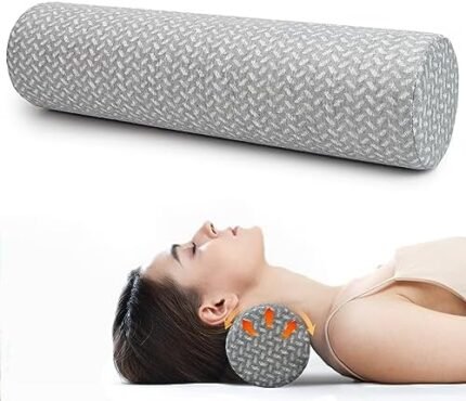 SUBCULTUREPICK Cervical Neck Roll Foam Pillow, Bolster Pillow, Round Neck Pillows Support for Sleeping, Ergonomic Pillow for Pain Relief, Cylinder Bolster Neck Pillow for Bed, Legs, Back and Yoga