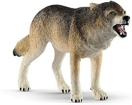 Schleich Wild Life Realistic Prowling Gray Wolf Figurine - Durable North American Forest Animal Figure for Kids, Perfect Toy for Fun and Imaginative Adventures, Gift for Boys and Girls Ages 3+