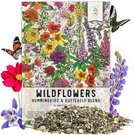 Seed Needs, Package of 15,000+ Hummingbird and Butterfly Garden Wildflower Seed Mixture for Planting (99% Pure Live Seed- NO Filler) 20+ Varieties, Annual Perennial - Bulk