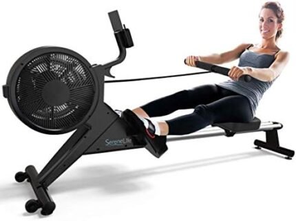 SereneLife Smart Rowing Machine-Home Rowing Machine with Smartphone Fitness Monitoring App-Row Machine for Gym or Home Use-Rowing Exercise Machine Measures Time, Stride, Distance, Calories Burned.…