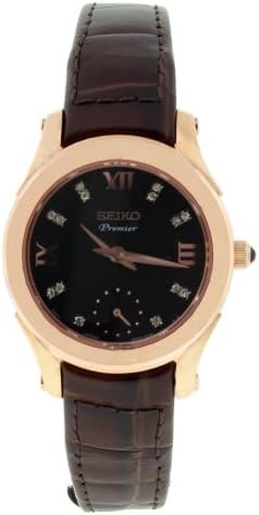 Sieko Women's SRKZ84 Leather Synthetic Analog with Black Dial Watch