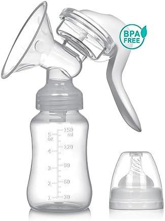 Smart Mommy Manual Breast Pump and Milk Collector - Innovative Design, Hand Pump Breast Pump, Silicone, BPA Free, 150 ml Collector