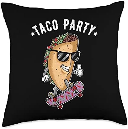 Smarty Pants Designs Party, Funny Taco Lover Gift Throw Pillow, 18x18, Multicolor