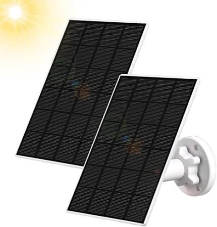 Solar Panel Compatible with Wyze Cam Outdoor,5V 3.5W USB Port Solar Panel Charger Compatible with Rechargeable Battery Powered Cam, Waterproof Solar Panel with 10ft Charging Cable (2pack)