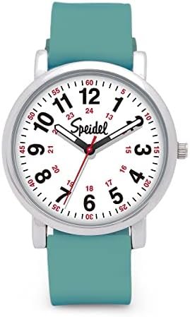 Speidel Original Scrub Watch™ for Nurse, Medical Professionals and Students – Various Medical Scrub Colors, Easy Read Dial, Military Time with Second Hand, Silicone Band, Water Resistant