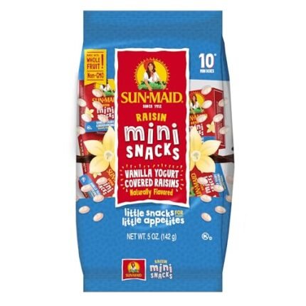 Sun-Maid Vanilla Yogurt Coated Raisins - (10 Pack) 0.5 oz Mini Snack-Size Box - Yogurt Covered Dried Fruit Snack for Lunches and Snacks