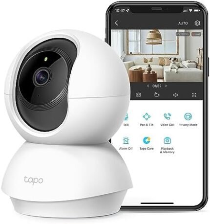 TP-Link Tapo 2K Pan/Tilt Security Camera for Baby Monitor, Dog Camera w/ Motion Detection and Tracking, 2-Way Audio, Night Vision, Cloud &SD Card Storage, Works w/ Alexa & Google Home (Tapo C210)