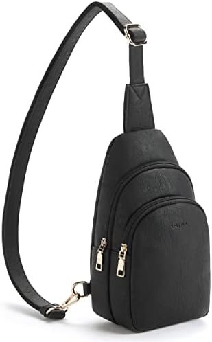 Telena Small Sling Bag for Women Leather Crossbody Fanny Packs Chest Bag for Women