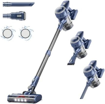 Tryseek Cordless Vacuum Cleaner, 26kPa Powerful Stick Vacuum with 2 Suction Modes, 45 Mins Runtime, Lightweight & Ultra-Quiet Vacuum Cleaners for Home Hardwood Floor Low-Pile Carpet Pet Hair