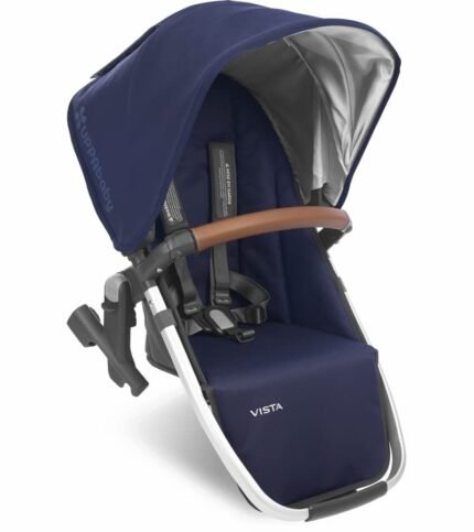 UPPAbaby - RumbleSeat V1 | Compatible Only with Vista V1 2015-2019 Strollers | Two in Tow Stroller Converter | Forward & Parent-Facing Seat | 5 Point Harness | Taylor (Indigo/Silver/Saddle Leather)