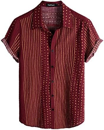 VATPAVE Mens Casual Short Sleeve Button Down Shirts Regular Fit Hawaiian Summer Shirts