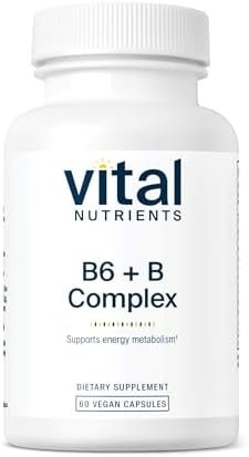 Vital Nutrients B6 + B-Complex | Vegan Supplement | Methylated Vitamin B Complex Formula with Extra B6 to Promote Energy and Metabolism Support* | Gluten, Dairy and Soy Free | Non-GMO | 60 Capsules