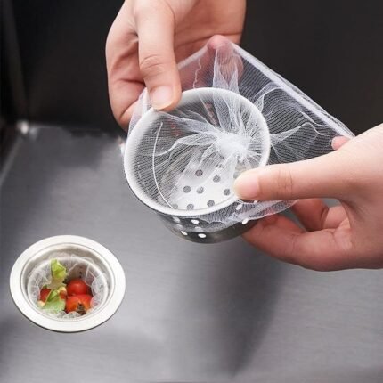 WEIYSHIGSH Kitchen Sink Strainer Mesh Bag- 200PCS Disposable mesh Sink Strainer Bags - Sink Drain Strainer - Suitable for Most Sizes of Kitchen Drainage Basket