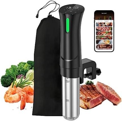 WIFI Sous Vide Machine|1100 Watts Sous Vide-Precision Cooker with Bag, Recipes| Thermal Immersion Circulator, Fast Heating with Accurate Temperature and Timer, LED Touch Screen/APP Control