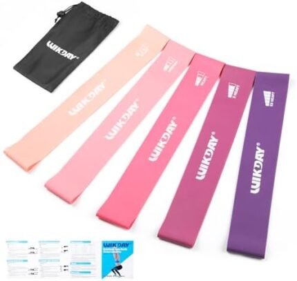 WIKDAY Resistance Bands for Working Out Exercise Loop Bands Workout Bands Set for Men Women Body Stretching, Crossfit Training, Home Workout, Physical Therapy, Booty Legs, Set of 5