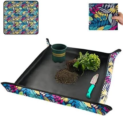 Waterproof Potting Mat for Indoor Plant Transplanting and Dirt Control, Gardening Gifts for Women, Birthday Gifts for Plant Lovers, Thick Foldable Repotting Mat Succulent Gardening Mat 29.5"x29.5"