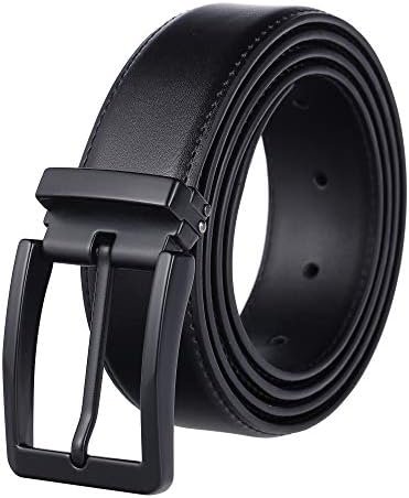 Weifert Men's Dress Belt Black Leather Belts for Jeans