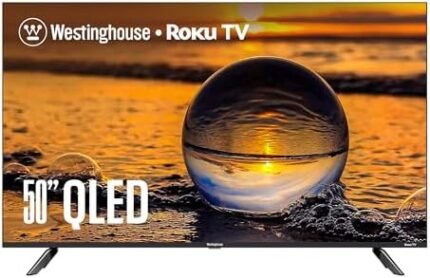 Westinghouse Edgeless QLED Roku TV - 50 Inch Smart TV, 4K UHD TV w/HDR 10+, Dolby Vision, Wi-Fi & Mobile App Connectivity, Flat Screen TV Compatible w/Apple Home Kit, Alexa, & Google Assistant