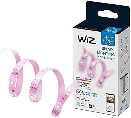 WiZ Connected WiZ 3FT RGB Wi-Fi LED Smart Color Changing Light Strip Extension - Connects to Your Existing 2.4Ghz Wi-Fi - Control App - Works with Google Home, Alexa and Siri Shortcuts